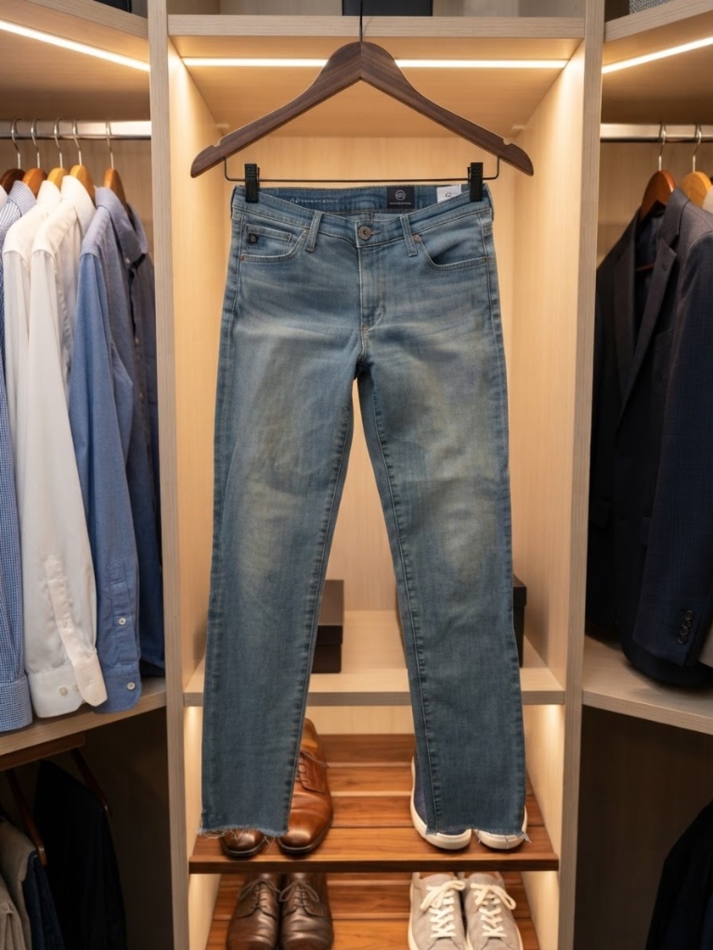 New AG Denim, The Stevie Ankle Light Wash Size 28R